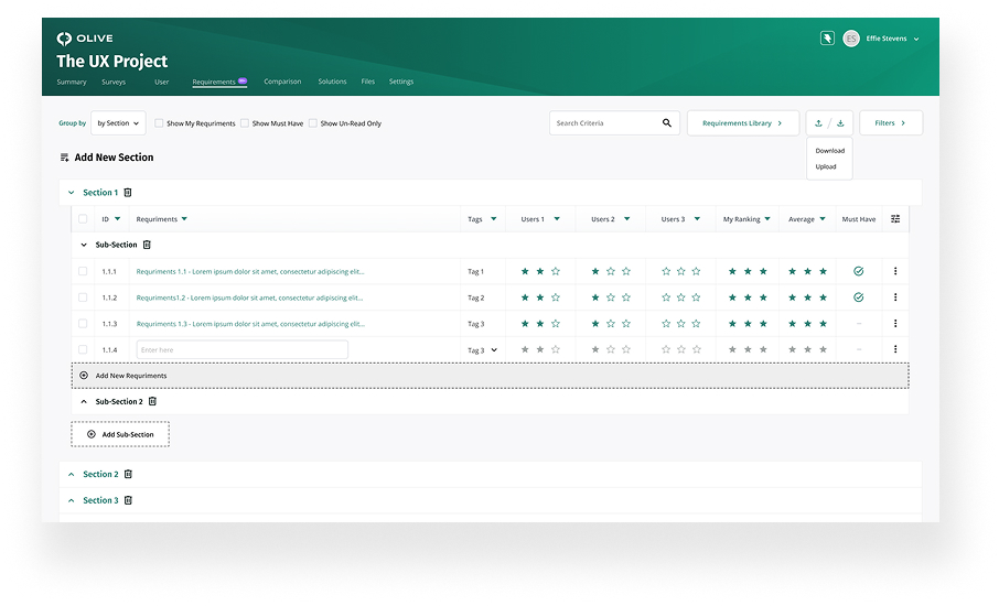 UI Designs of Olive App