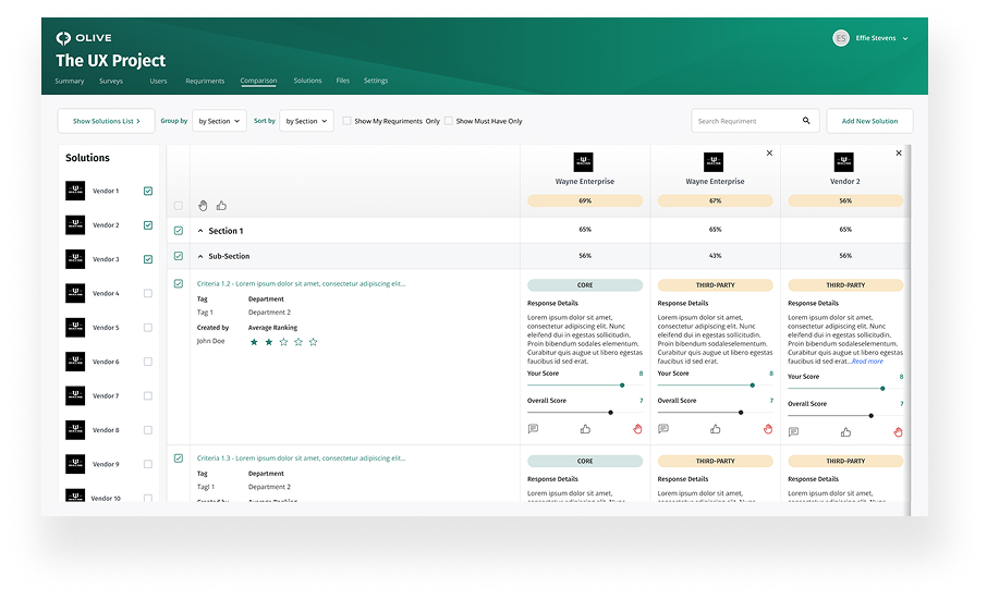UI Designs of Olive App