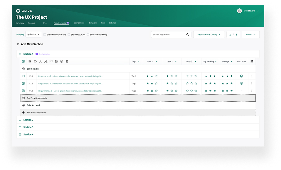 UI Designs of Olive App
