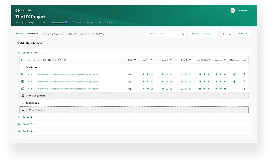 UI Designs of Olive App